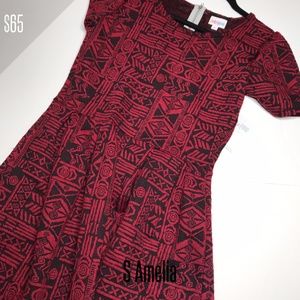 LuLaRoe Amelia Dress Pockets Pleats